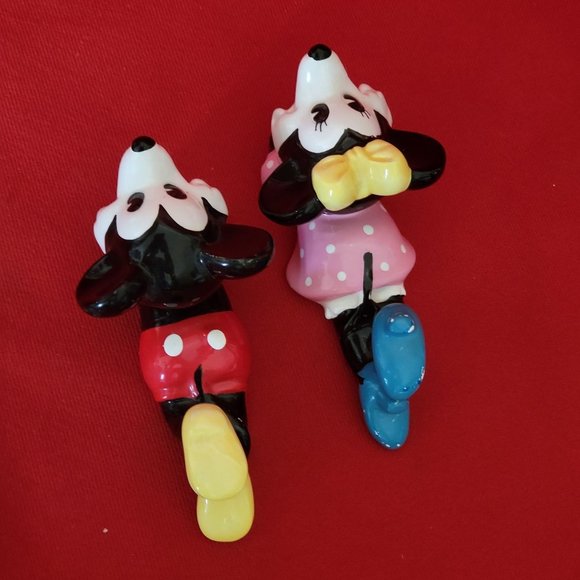 VTG Walt Disney Productions Porcelain Mickey & Minnie Mouse Lying Figurines - Picture 10 of 12